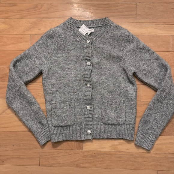 J. Crew | Gray/Metallic Cardigan Sweater | Diamond Buttons | size XS | NWT - Picture 3 of 7